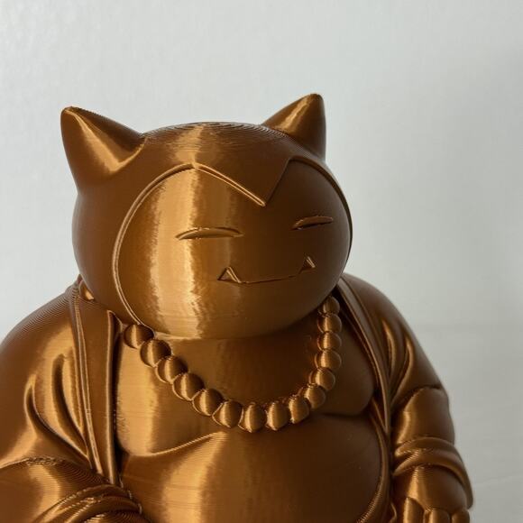 Snorlax Buddha Pokemon Inspired Plastic Statue Bronze Figurine Cute Home Decor - Picture 4 of 8
